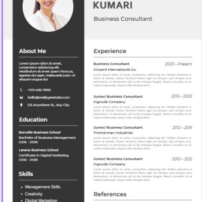 Normal Cv Format Fo Job