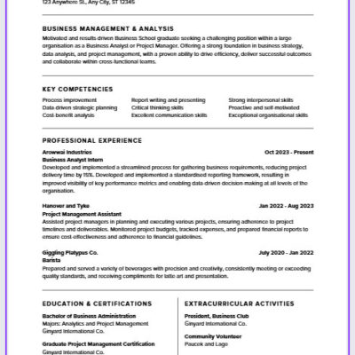 Normal Cv Format Fo Job