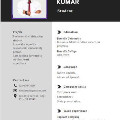 Normal Cv Format Fo Job